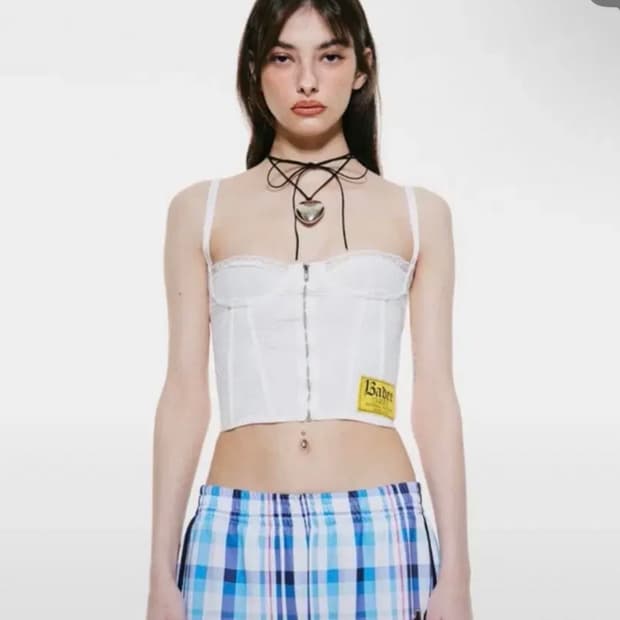 배디 Julin 화이트 코르셋 민소매