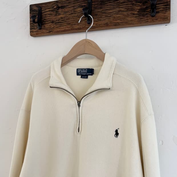 Polo 폴로 랄프로렌 코튼 아이보리컬러 하프집업