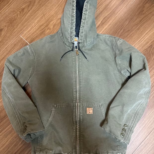 빈티지 칼하트 J130 모스그린 액티브 후드집업 자켓 라지