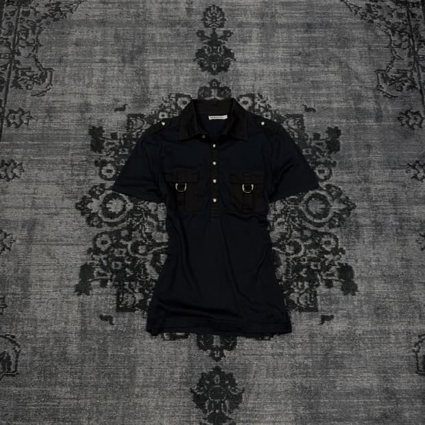 Semantic design double pocket pk t shirt