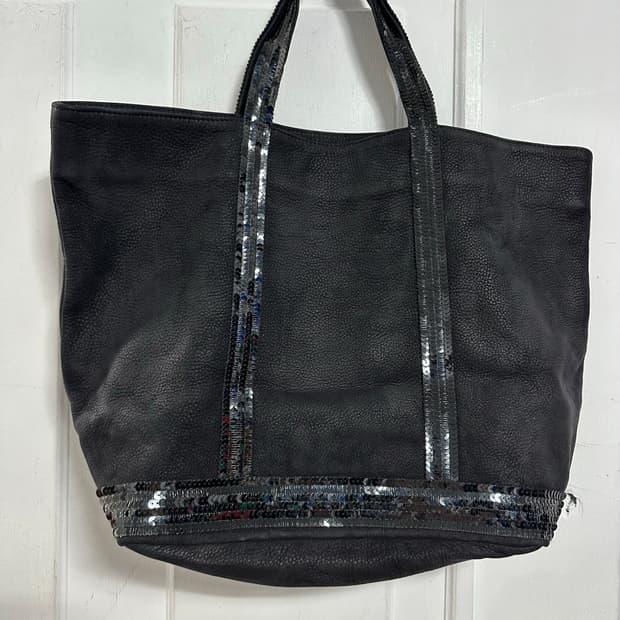 바네사브루노 스팽클 레더 토트백