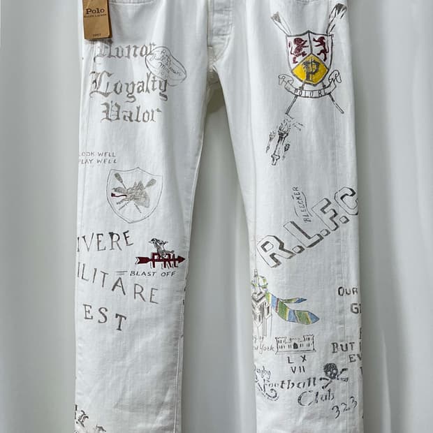 폴로 랄프로렌 그래피티 설리반 화이트 데님 팬츠 신품