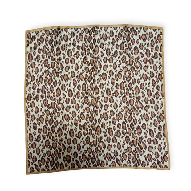 갸루 호피 사각 실크스카프 