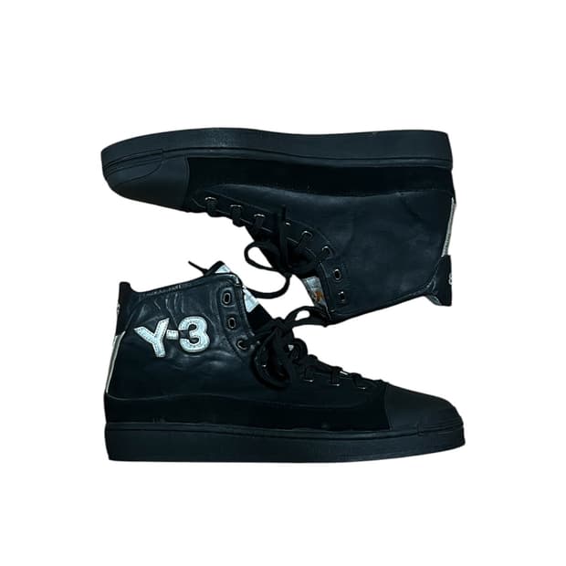 Y-3 요지 야마모토 시그니처 로고 블랙 하이탑