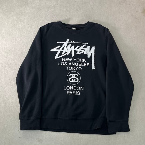 100 스투시 월드투어 블랙 맨투맨