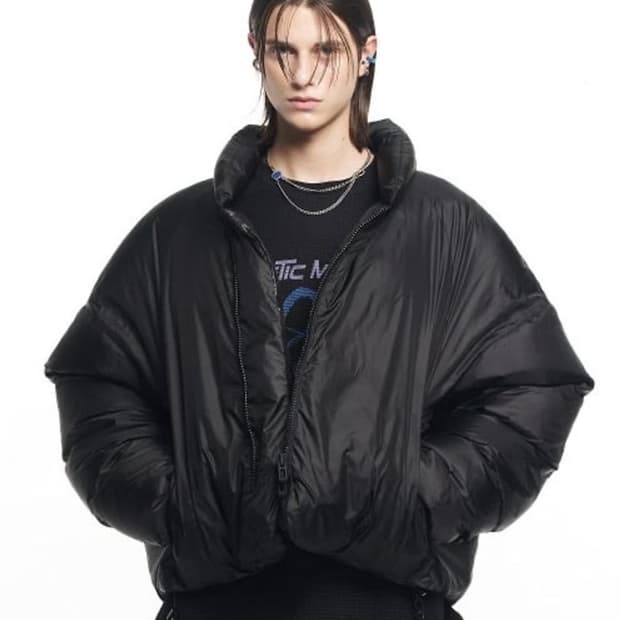 메종미네드 크롭 덕다운 L사이즈 상태굳