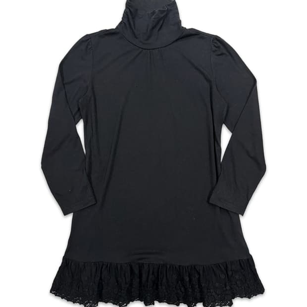 빈티지 블랙 레이스 레이어드 긴팔티