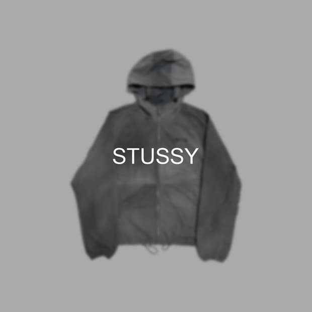 스투시 웨이브 다이 비치 쉘 자켓 그레이