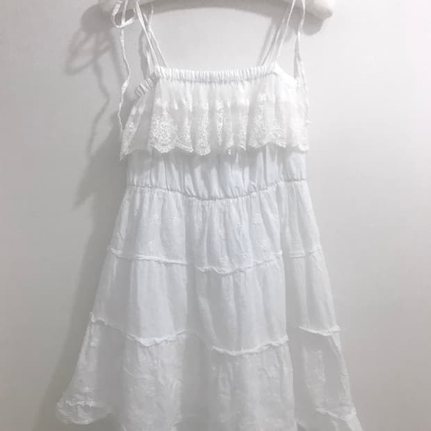 일브 빈티지 모리걸 화이트 원피스 달천깔