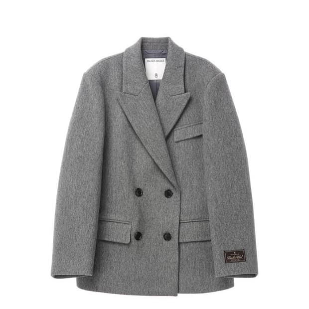 메종마레 Peaked Half Coat Wool, Grey