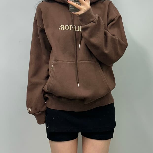 스컬프터 스펠아웃 브라운 후드티
