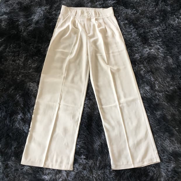 투티/0203 아이보리 와이드 롱 슬랙스