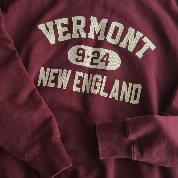 아웃스탠딩 빈티지프린팅 스웻셔츠 버건디 S