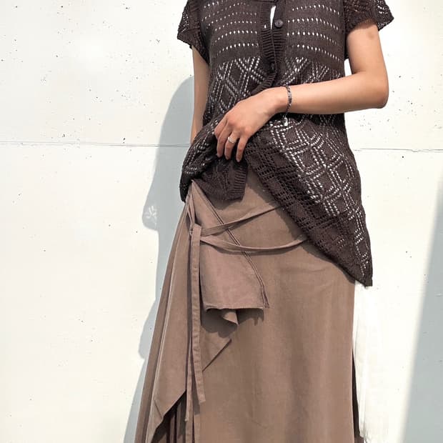 2 strap fruid skirt / brown