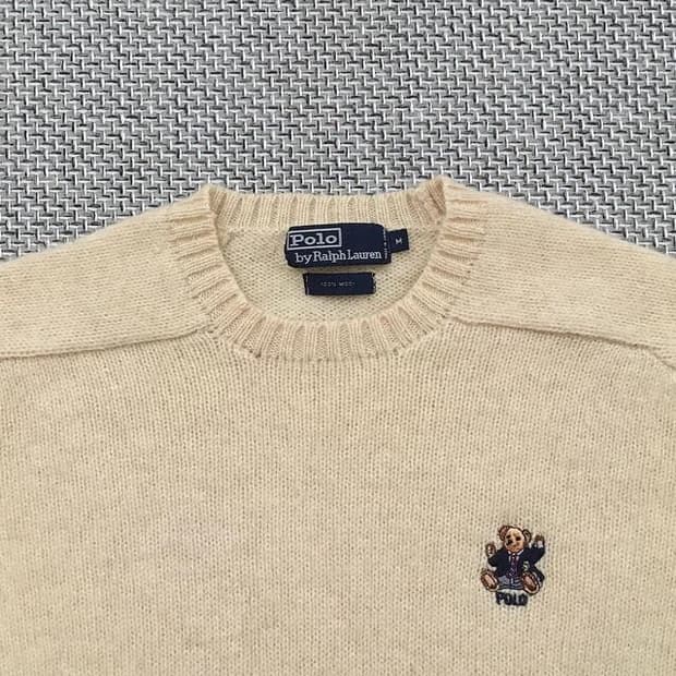 Polo bear wool 100% crewneck sweater