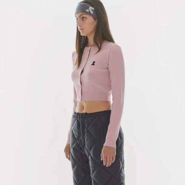 레스트앤레크레이션 크롭 니트 가디건 핑크