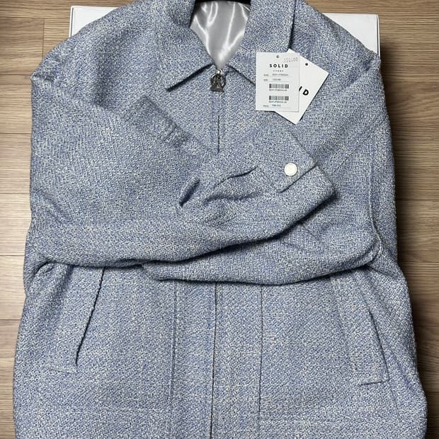 솔리드옴므 Solid Homme 24SS 스카이블루 트위드 자켓 48