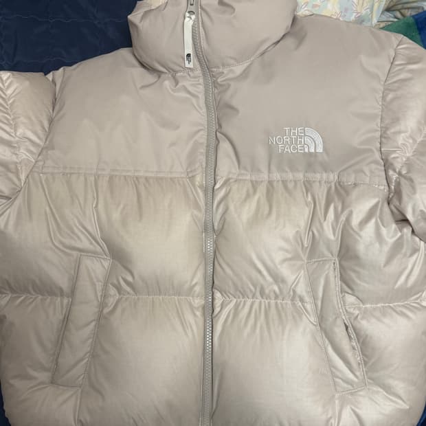 [L] 노스페이스 화이트 라벨 노벨티 눕시 다운 자켓 크림 베이지