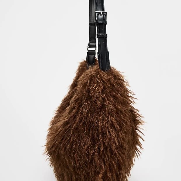 Zara fur maxi bag 