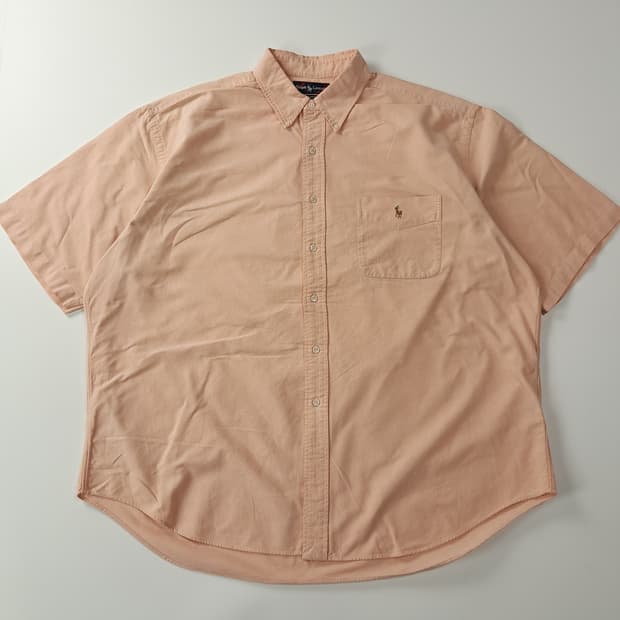 CJ999 2XL 폴로 빅사이즈 빅셔츠 90s 오렌지피치 반팔 셔츠 남
