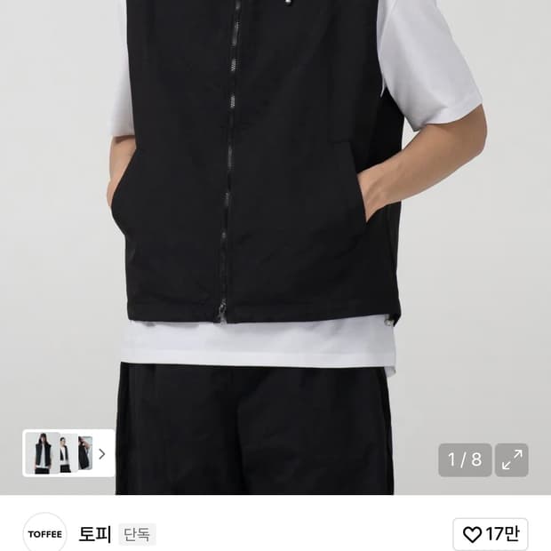 하이넥 나일론 후드 집업 베스트