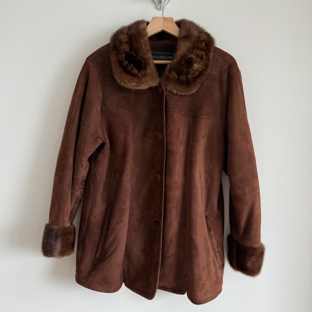 Pre owned 리얼 퍼 무스탕(양가죽, 양털, 모피)