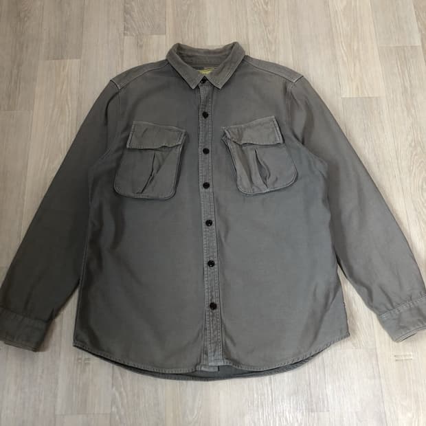 (XL) 바버 BARBOUR 스티브 맥퀸 컬렉션 백사틴 아웃 포켓 셔츠