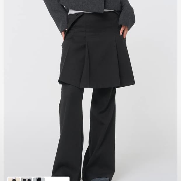 미세키서울 Pleats midi skirt pants SET BLACK 