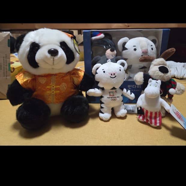 캐릭터 인형 세트 (팬더, 수호랑, 반다비, 무민 등)