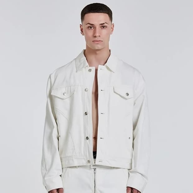 51PErCENT 크림색 데님 트러커 자켓