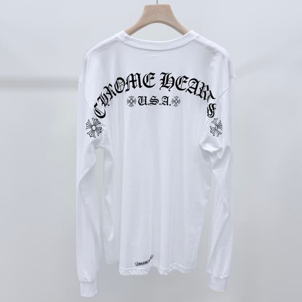 [S급/XL] 크롬하츠 USA 롱슬리브 긴팔 티셔츠 화이트