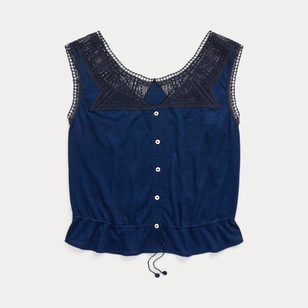 RRL 더블알엘 인디고 크로셰 트림 캐미솔