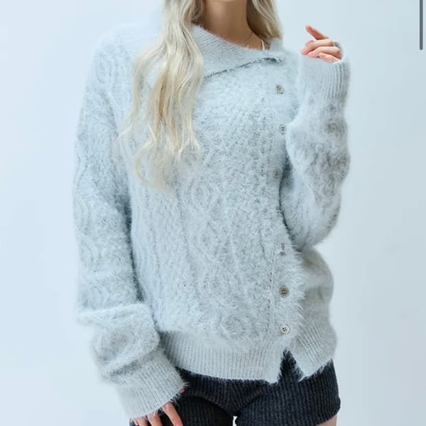 라티젠 L21 CLOUD CABLE KNIT(SKY BLUE)