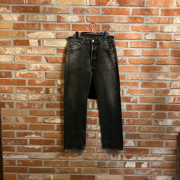 90s USA 빈티지 리바이스 501 0660 블랙진 흑청 데님 팬츠