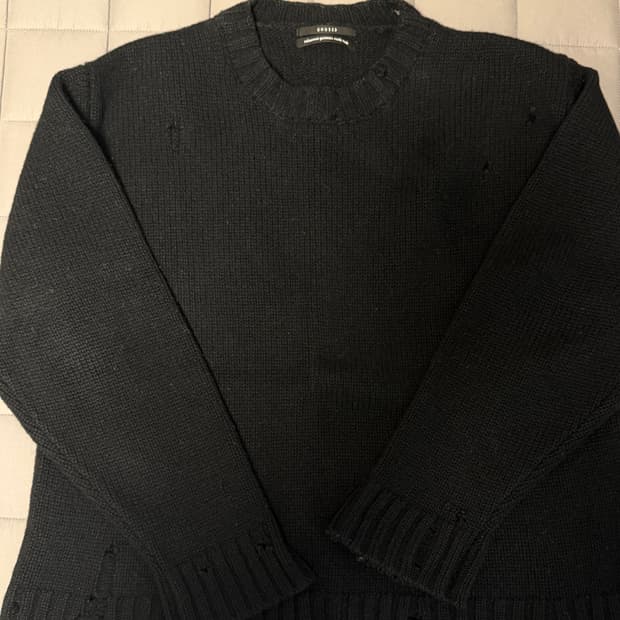 [3] unused 언유즈드 3G 데미지 니트 블랙