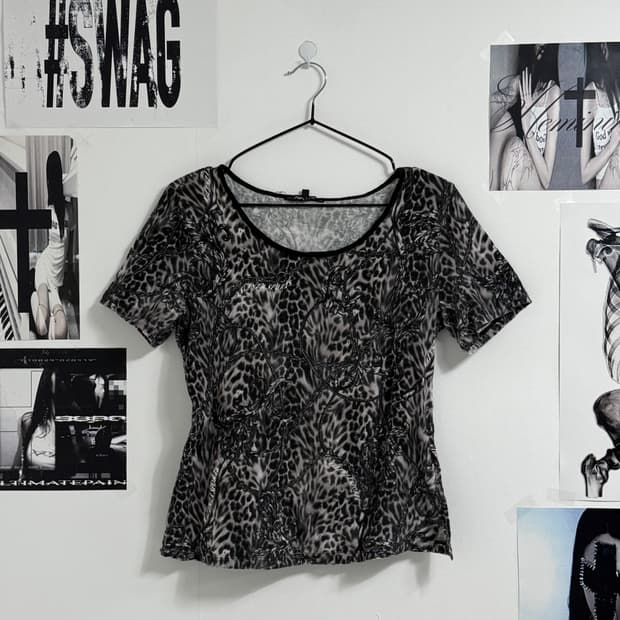 00s mood leopard pattern halfsleeve