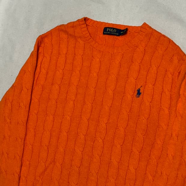 M 폴로랄프로렌 오렌지 케이블 니트