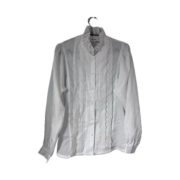 고딕 고스로리 레이스 갸루 로맨틱 엔젤릭 화이트 블라우스 셔츠 공겜여주