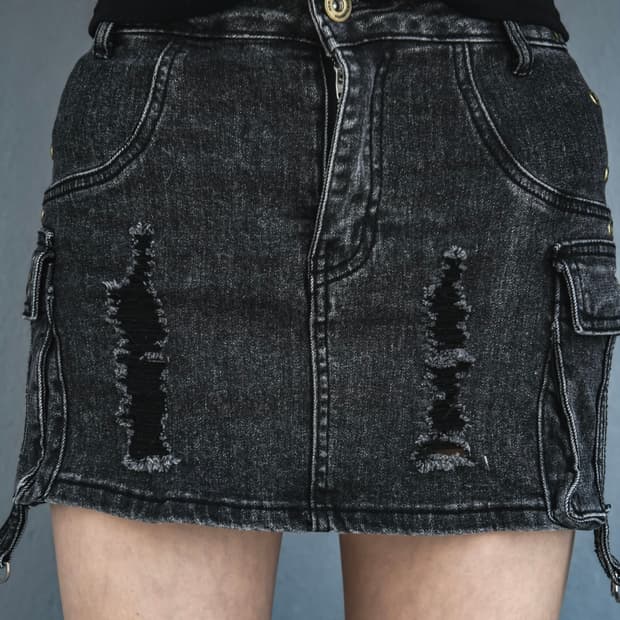 Black Cargo Damage Skirt
