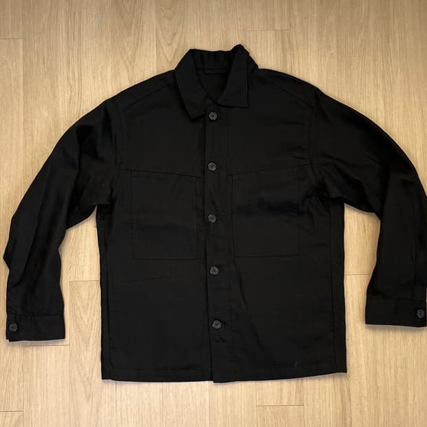 유니클로C 프리미엄리넨셔츠자켓 블랙S