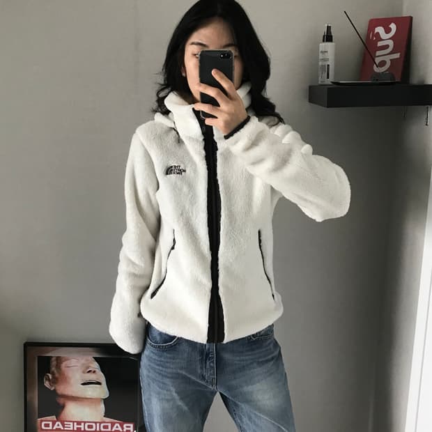 노스페이스 화이트 라벨 플리스 후드집업