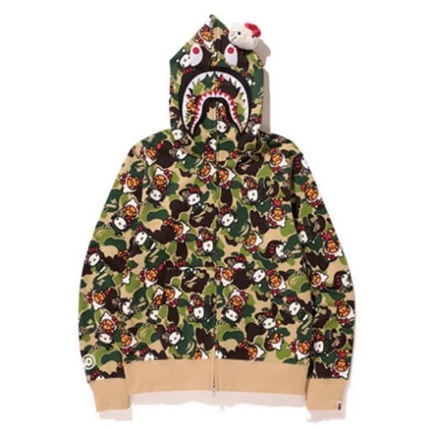 베이프 헬로키티 콜라보 샤크 후드집업 M 판매