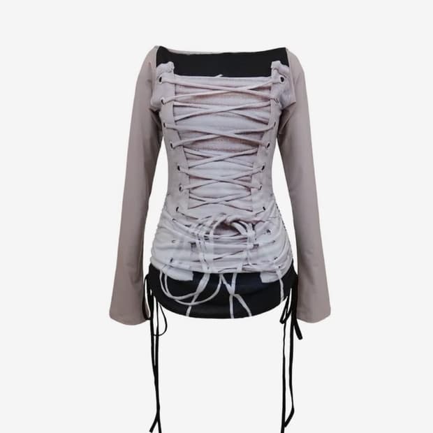 엘프엘프엘프 발렛 롱슬리브 코르셋 탑