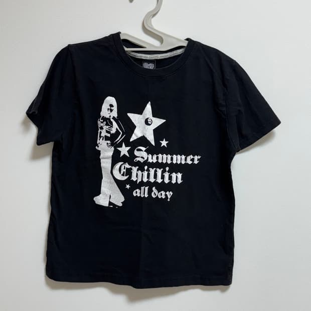 러브이즈트루 SU SUMMER CHILLIN TEE(BLACK) 반팔