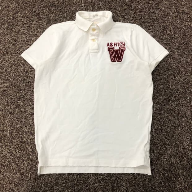 XXL 아베크롬비 빅로고 화이트 PK 카라 반팔 티셔츠