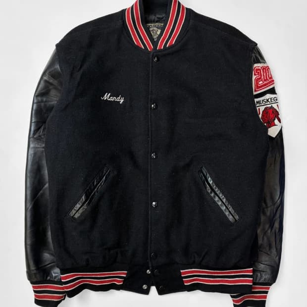 홀로웨이 90's 소가죽 울 바시티 자켓 PN5523   