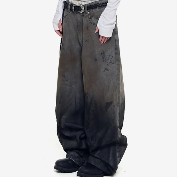 아캄 더티 그라데이션 데님 팬츠 그레이 사이즈 1