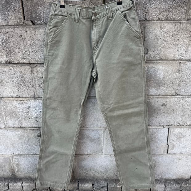 칼하트 빈티지 싱글니 워크 팬츠 32 아미그린 모스그린