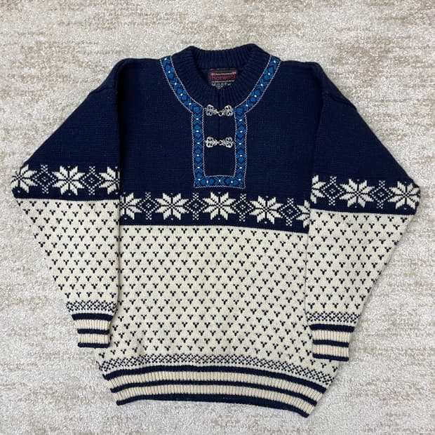 [S] 노르웨이 노르딕 울 메탈 후크 니트 100% Pure Wool