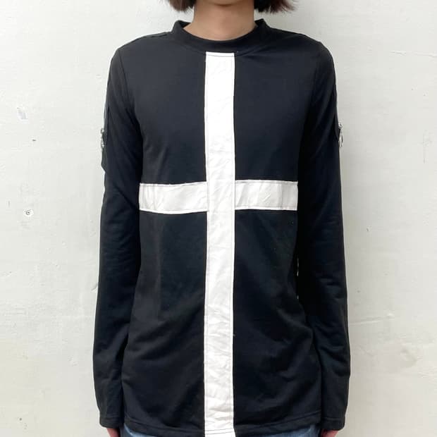 White Cross Leather Long Sleeve 